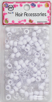BEAUTY COLLECTION - Hair Shell Beads White/Clear 
